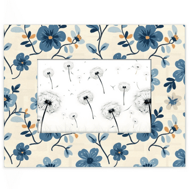 Qzjjjmy Picture Frames 4x6 Photo Frames for Wall or Tabletop Display Blue Flower