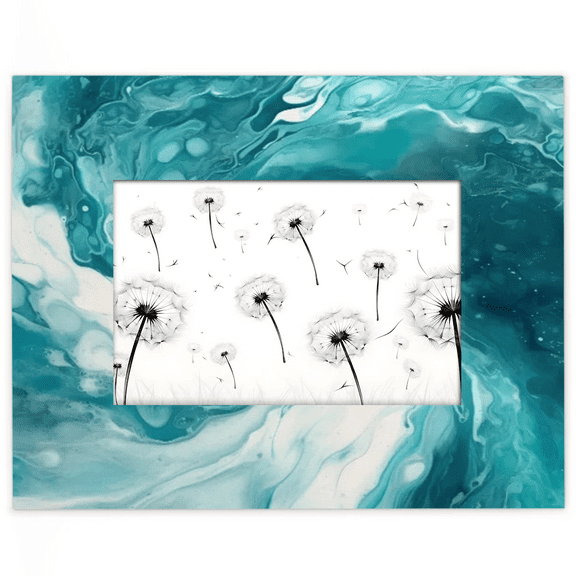 Qzjjjmy Rectangle Picture Frame 4x6 Blue Marble Vortex Photo Frame Set for Wall or Tabletop Display