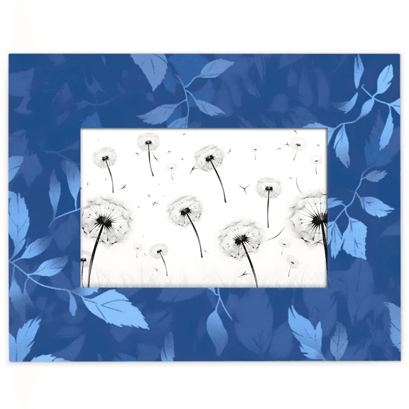 Qzjjjmy Rectangle Picture Frame 4x6 DarkBlue Leaves Photo Frame Set for Wall or Tabletop Display