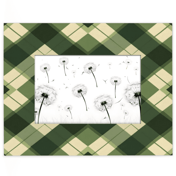 Qzjjjmy Rectangle Picture Frame 4x6 Green Stripe Texture Photo Frame Set for Wall or Tabletop Display