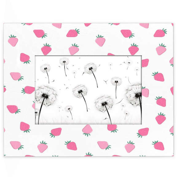 Qzjjjmy Rectangle Picture Frame 4x6 Pink Strawberry Photo Frame Set for Wall or Tabletop Display