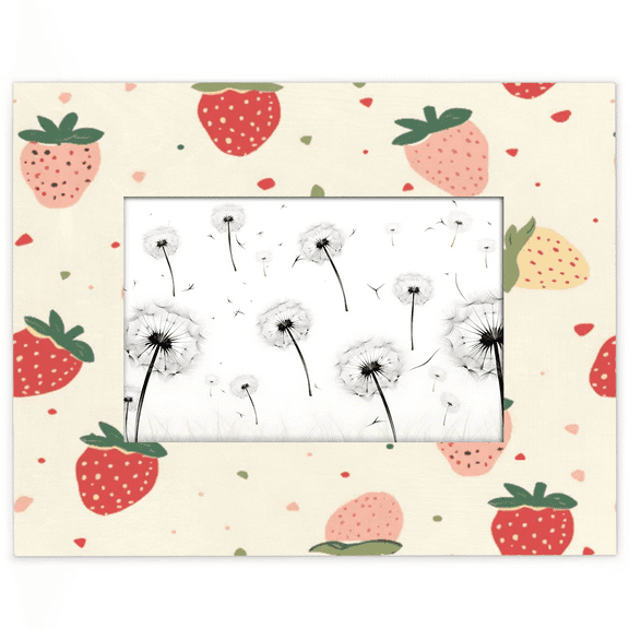 Qzjjjmy Rectangle Picture Frame 4x6 Strawberries Photo Frame Set for Wall or Tabletop Display