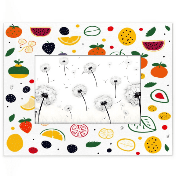 Qzjjjmy Rectangle Picture Frame 5x7 Cartoon Fruits Photo Frame Set for Wall or Tabletop Display