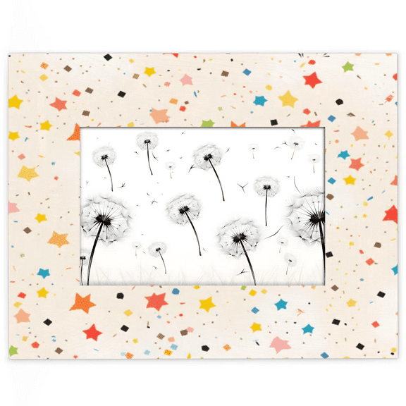 Qzjjjmy Rectangle Picture Frame 5x7 Colorful Stars Photo Frame Set for Wall or Tabletop Display