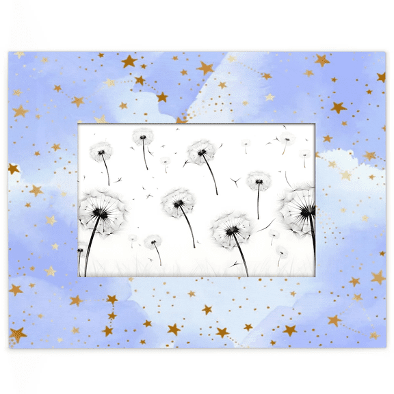 Qzjjjmy Rectangle Picture Frames 4x6 Yellow Star LightPurple Photo Frames for Wall Interior Decoration Office Decor