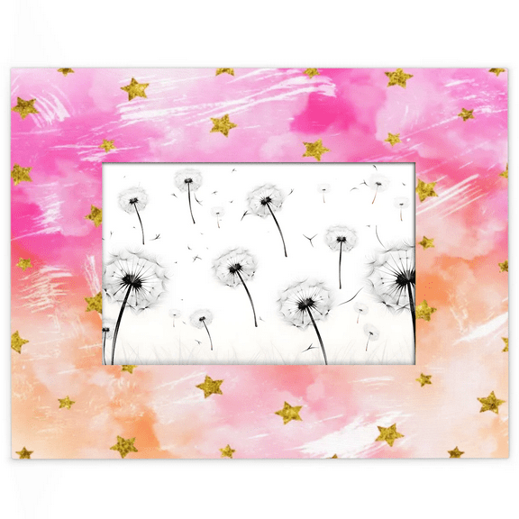 Qzjjjmy Rectangle Picture Frames 4x6 Yellow Star Pink Orange Photo Frames for Wall Interior Decoration Office Decor