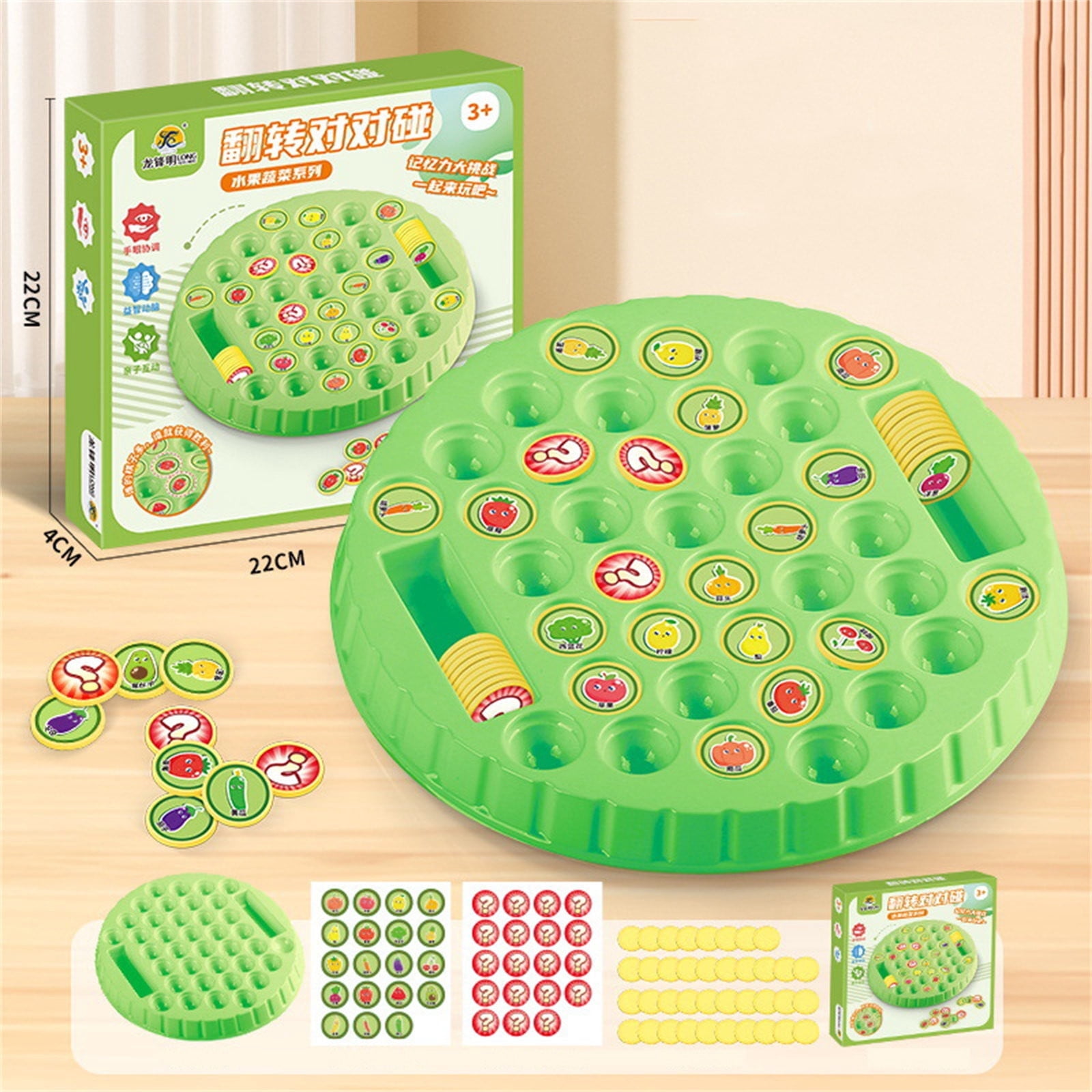 Flip Chess Memory – Juego De Memoria Con Frutas Para 2-4 Jugadores, Tablero Portátil De Plástico, Ideal Para Familia Y Viajes
