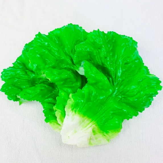 Qzuitopz Simulation of lettuce leaves PVC fake vegetables lettuce fruit and vegetable model decoration cabinet dishes decoration photography props