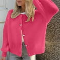 thumbnail image 1 of Qzwdhjm Cardigan Sweaters for Women Long Sleeve Button up Cardigans Loose Fit Knit Sweater Jacket Casual Fall Outerwear, 1 of 7