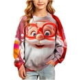 thumbnail image 1 of Qzwdhjm Christmas Sweatshirts for Girls Santa Graphic Crewneck Sweatshirt Thin Fleece Long Sleeve Pullover for Winter Xmas 5-15 Years, 1 of 8