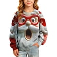 thumbnail image 1 of Qzwdhjm Girls Christmas Sweatshirts Long Sleeve Crewneck Sweatshirt with Santa Print Loose Casual Christmas Pullovers 5-15 Years, 1 of 8