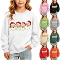 thumbnail image 1 of Qzwdhjm Girls Christmas Sweatshirts Xams Santa Cute Crewneck Sweatshirt with Thin Fleece Long Sleeve Graphic Winter Pullovers 2-15 Year, 1 of 9