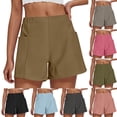 thumbnail image 1 of Qzwdhjm High Waisted Shorts for Women Solid Wide Leg Shorts Comfy Loose Casual Pants Summer Lounge Shorts with Pocket, 1 of 7