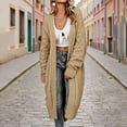 thumbnail image 1 of Qzwdhjm Long Cardigans for Women Maxi Cable Knit Cardigan Sweaters Open Front Long Sleeve Chunky Oversized Sweater Coats, 1 of 8