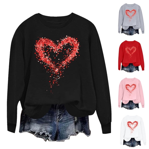 Qzwdhjm Mockneck Sweatshirt Women Long Sleeve Lightweight Pullovers Valentine's Day Casual Tops Red XXL