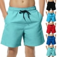thumbnail image 1 of Qzwdhjm Swim Shorts for Boys 6-14 Years Drawstring Elastic Waisted Quick Dry Swim Trunks with Liner Baser Beach Board Shorts with Pocket, 1 of 9