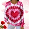 thumbnail image 1 of Qzwdhjm Women's Sweatshirt Crewneck Tie Dye Pullovers Loose Cropped Long Sleeve Tops for Women Purple L, 1 of 6
