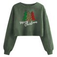 thumbnail image 1 of Qzwdhjm Womens Cropped Sweatshirts for Christmas Crewneck Xmas Tree Graphic Sweatshirt Long Sleeve Thin Fleece Crop Pullover for Winter Holiday, 1 of 5