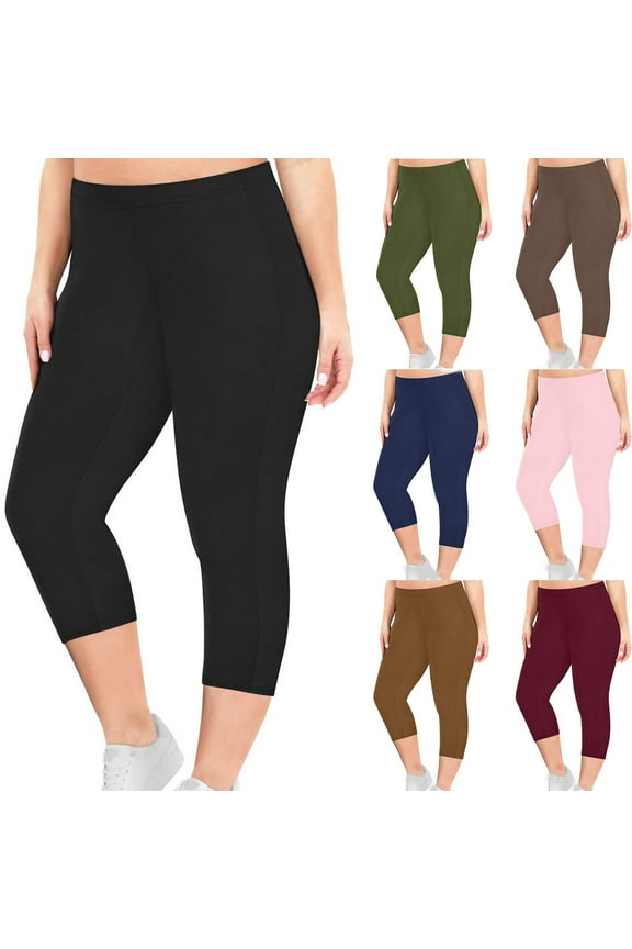 Womens High Waisted Capri Leggings Stretchy Comfy Skinny Capris Solid Comfy Fitted Pants Summer Lounge Beach Trousers