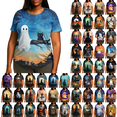 thumbnail image 1 of Qzwdhjm Womens Plus Size Halloween Shirts Short Sleeve Spooky Season Ghost Graphic Tee Crewneck Loose Casual Tshirts for Halloween Party, 1 of 5