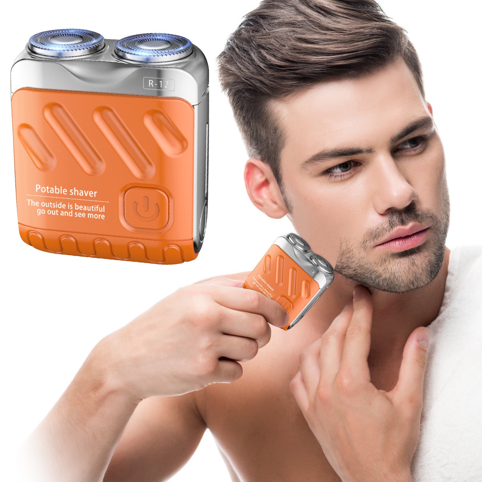 R12 Electric Mini Double Head Shaver, Luggage Electric Shaver