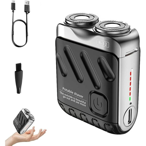 R-12  Electric Shaver,Portable Suitcase Design, Electric, Razor Portable Electrics Shavers, USB Rechargeable One-Button Long Lasting for Home Travel