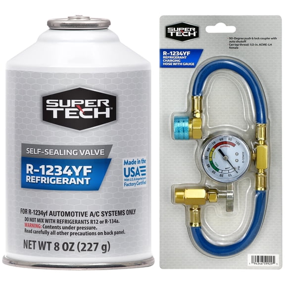 R-1234YF AC Recharge Kit + 8 oz Refrigerant Gas