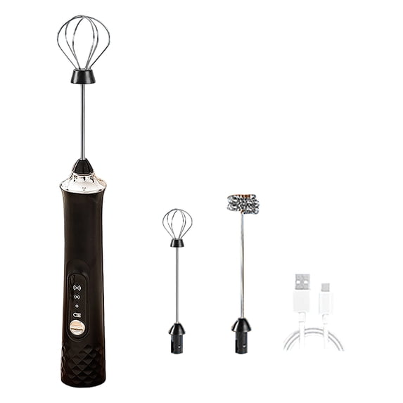 R-3 Corded Handheld Electric Blender With Milk Frother And Dough Kneading Attachments, Perfect For Home Kitchens. Powerful Motor For Making Smoothies, Soups, Sauces. Black, 10.24*1.18-Inch.