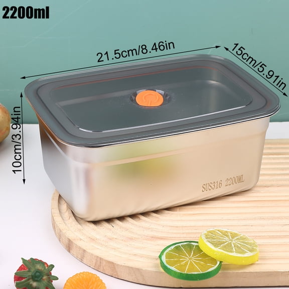 【R】316 Stainless Steel Camping Lunch Box Sealed Leak-proof Bento Box Fresh-Keeping Box For Household Refrigerators Fruit Box