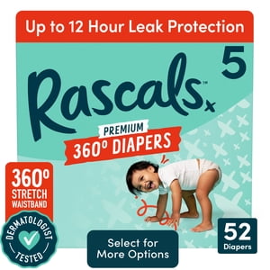 Pañales Tipo Pull-On Rascals Premium 360 Absorbentes, Talla 5, 52 Piezas