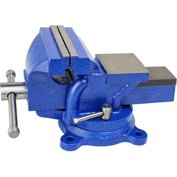 (R) 5' Heavy Duty Bench Vise Anvil with 360° Swivel Locking Base Desktop Clamp (16LBS) - FS Blue Design
