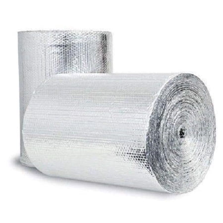 R-8 HVAC Duct Wrap Insulation Reflective 2 Sided Bubble Core 4' x 4' (16 Sq Ft)