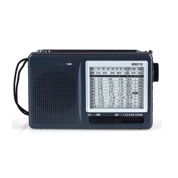 R-9012 AM/FM/SW 12 Bands high sensitivity Shortwave Radio Portable Receiver with AN-05 External Antenna Multiband Radio