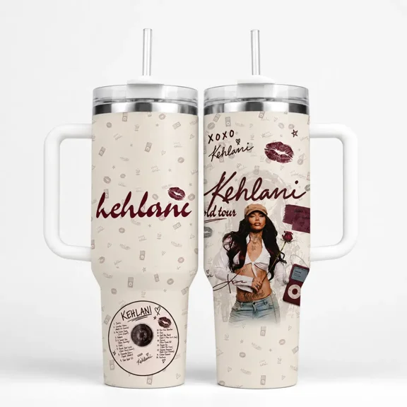 R&B Pop Star Inspired Tumbler Cup 20oz Skinny, 30oz and 40oz with Handle, Double Wall Insulated Mug With Straw, Gift for Music Fans