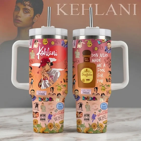 R&B Pop Star V2 Inspired Tumbler Cup 20oz Skinny, 30oz and 40oz with Handle, Double Wall Insulated Mug With Straw, Gift for Music Fans