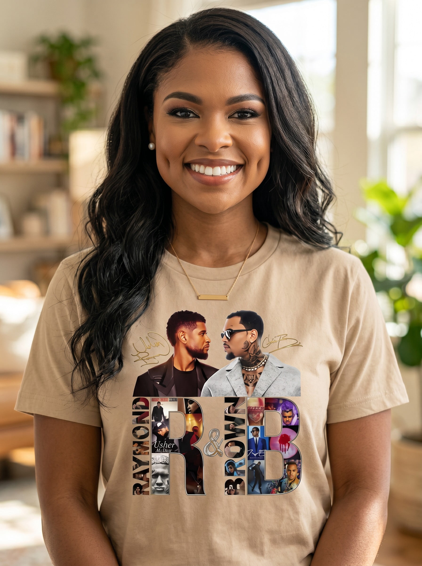 R&B Usher Chris Brown COLLAGE Tour T-Shirt, Concert Merch Best Friend Matching