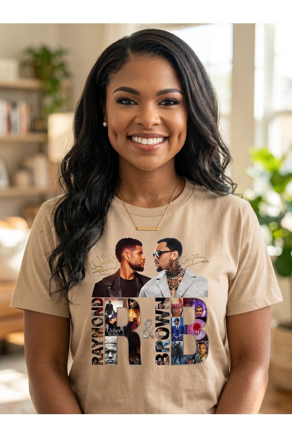 R&B Usher Chris Brown COLLAGE Tour T-Shirt, Concert Merch Best Friend Matching