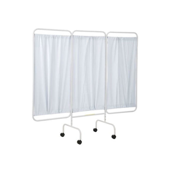 R&B Wire Products Three Panel Mobile Privacy Screen, White Panels