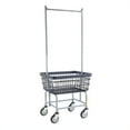 thumbnail image 1 of R&B Wire Products 100E58-D7 Dura-Seven Anti-Rust Coating Wire Laundry Cart with Double Pole Rack, 2.5 Bushel, 1 of 1