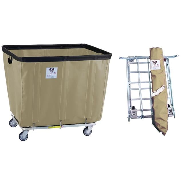 R&B Wire Products 420KDC-BG 20 Bushel UPS & FEDEX ABLE Vinyl Basket Truck All Swivel Casters, Beige - 49 x 33.5 x 39.25 in.