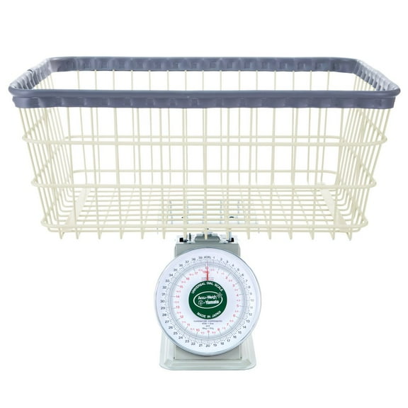 R&B Wire Products Economy Laundry Scale w/ Basket, 40 Lb. Cap.