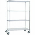 thumbnail image 1 of R&B Wire Products LC184868SOL 18 x 48 x 68 in. Linen Cart with Solid Bottom Shelf, 1 of 1