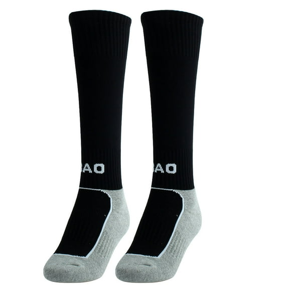 R-BAO Authorized Cotton Blends Breathable Outdoor Sports Soccer Football Long Socks Pair Black