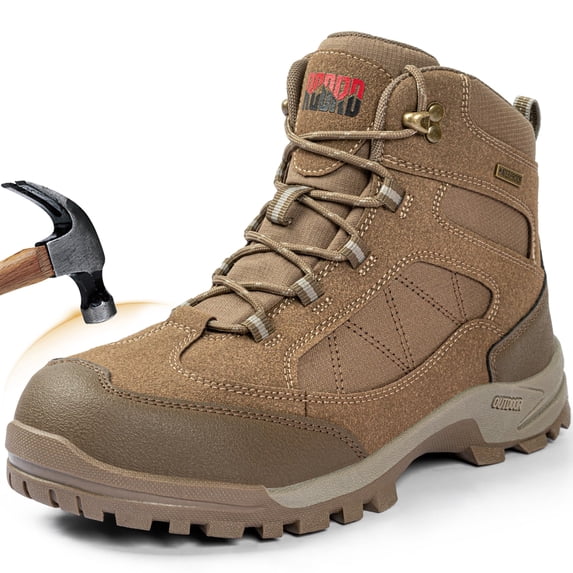 R CORD Steel Toe Boots for Women Waterproof Safety Work Boots Non-Slip Composite Toe Boots for Women Steel Toe Shoes for Women Construction Boots Hiking Boots Womens Brown 6