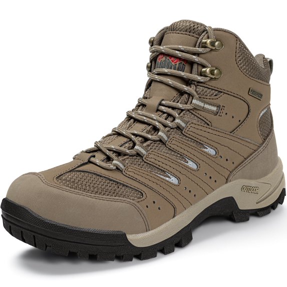 R CORD Womens Hiking Boots Waterproof Slip-Resistant Cushioned Support Durable for Hiking, Travel, Rainy Days, Camping, and Outdoor Adventures Brown Size 6