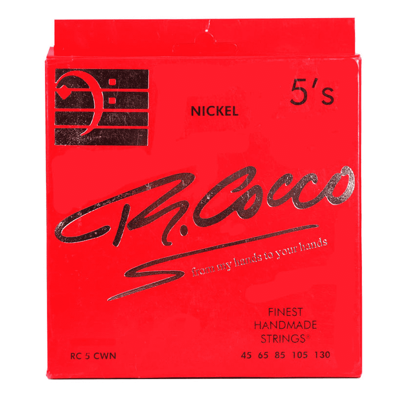 R. Cocco RC5CWN Electric Bass Guitar Strings - Hand-Wound Nickel Roundwound - Italian Craftsmanship 45-130, 5-Strings