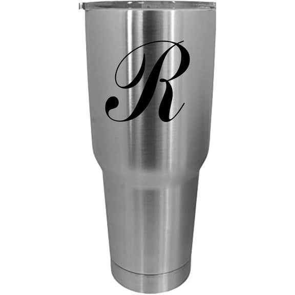 R Commercial Script Monogrammed Etched 30oz Stainless Steel Tumbler