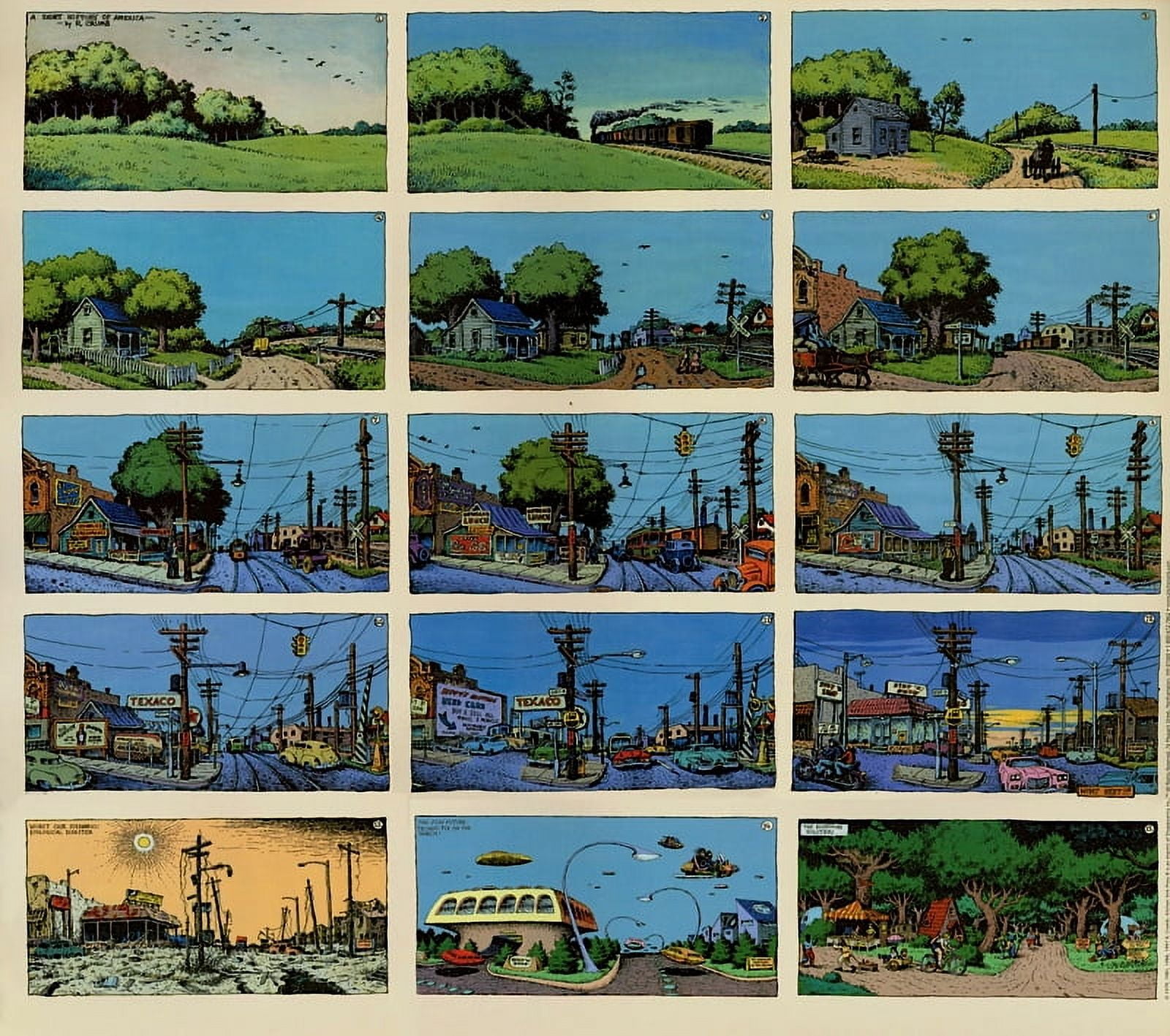 R. Crumb's Short History of America Art Poster, 15 Panels, 22 x 24 inches, Color Print NEW ...