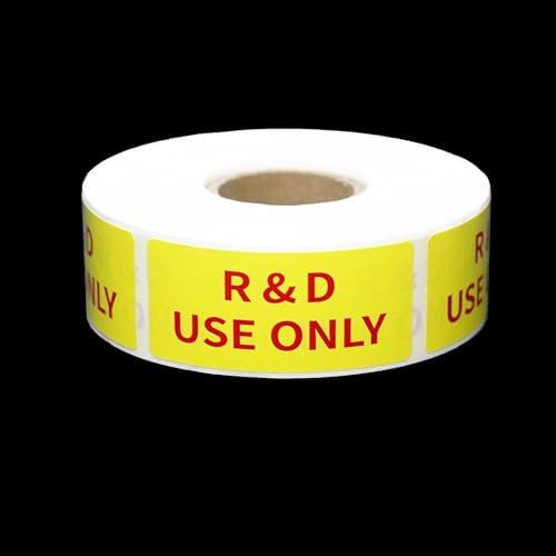 R&D Use Only Warning Labels 1" x 2" (25.4mm x 50.8mm) 500 pcs Removable Adhesive R&D Tapes (Research and Development Only Stickers)$$Office