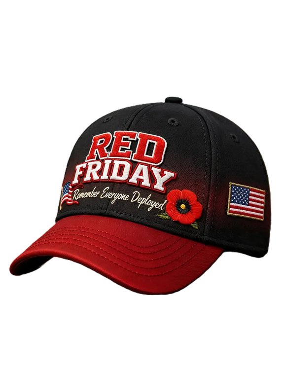 R.E.D. Baseball Cap "Red Friday" Theme 250th Anniversary Edition Poppy Print (A tribute to all personnel deployed overseas)